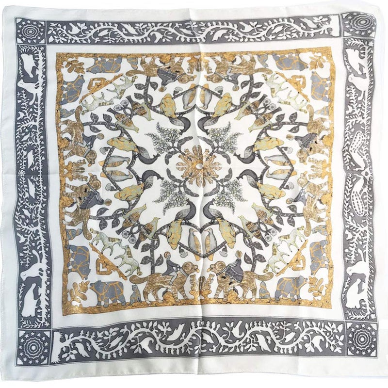 FONYVE Silk Feeling Scarf Medium Square Satin Head Wrap for Women 27.5 inches - Image 2